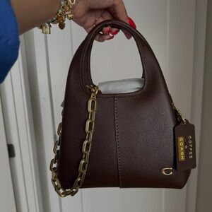 Coach Chocolate Brown Pebbled Leather Handbag